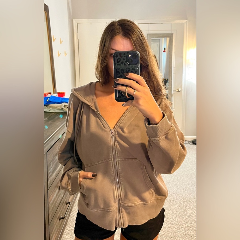 JoyLab Chocolate Brown Zip-Up Hoodie